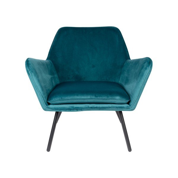 Bon türkizkék bársony fotel - White Label-image-2