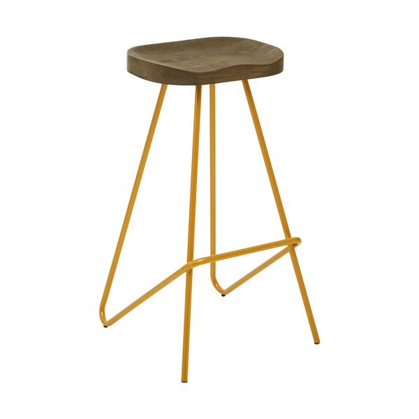 Aranyszínű-natúr színű szilfa bárszék (ülésmagasság 78 cm) District – Premier Housewares