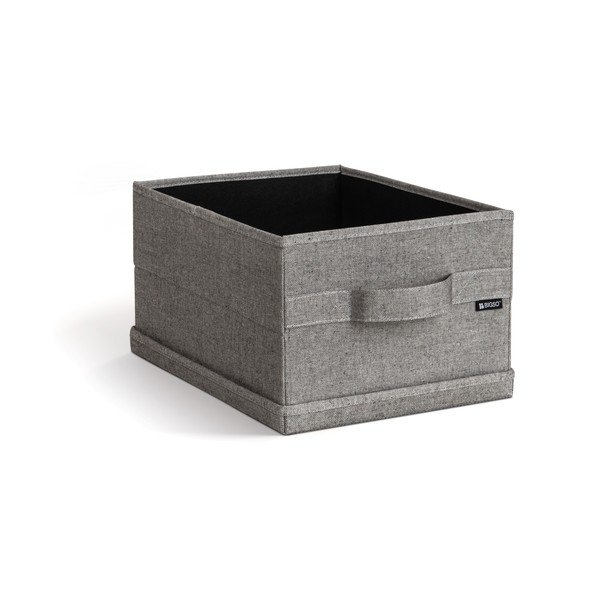 Szürke fedeles textil tárolódoboz 27x36x19 cm Soft Storage Small – Bigso-image-3