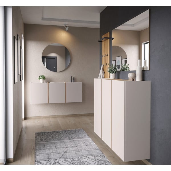 Krémszínű előszoba bútor 138x200x27 cm Libbiano – Germania-image-1