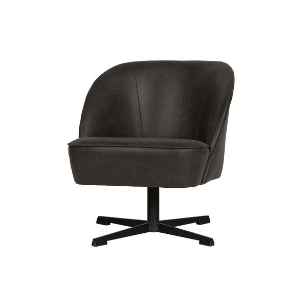 Vogue fekete, bőr forgófotel - BePureHome-image-3