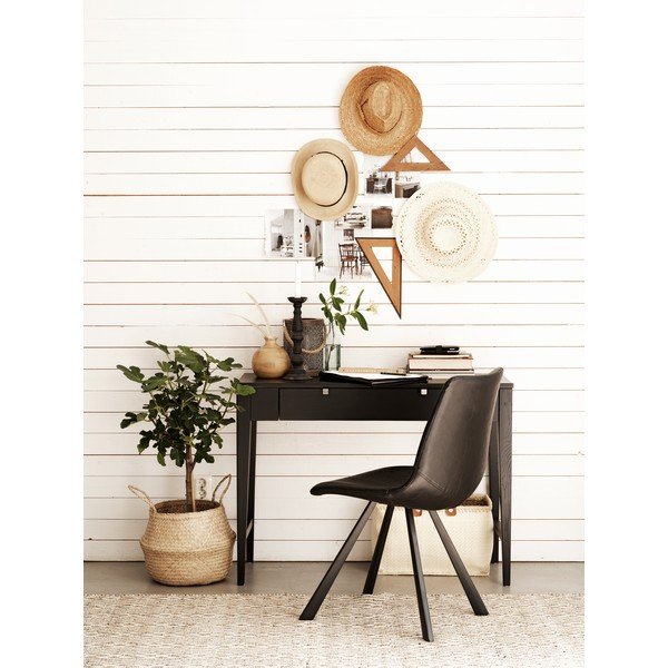 Alpha fekete étkezőszék fekete lábakkal - Rowico-image-2