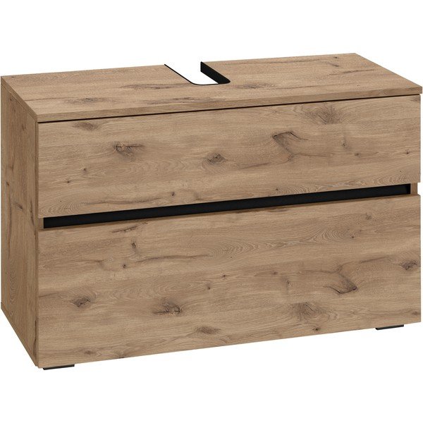 Natúr színű mosdó alatti szekrény tölgyfa dekorral 80x55 cm Wisla – Støraa-image-2