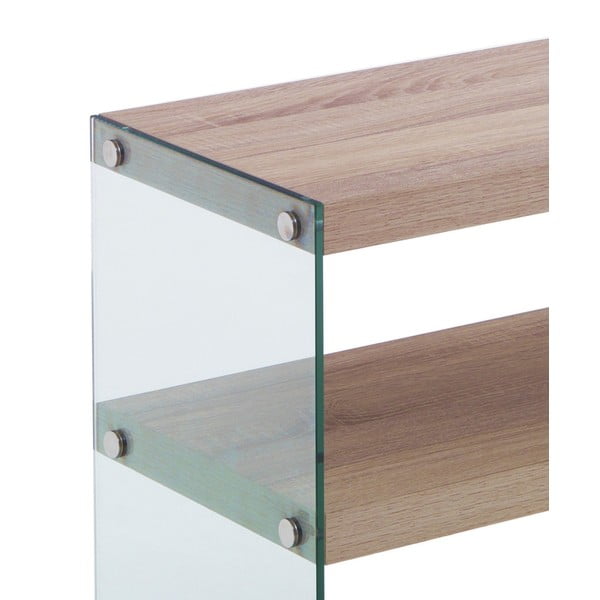 Natúr színű konzolasztal tölgyfa dekoros asztallappal 35x100 cm Nancy – Tomasucci-image-3