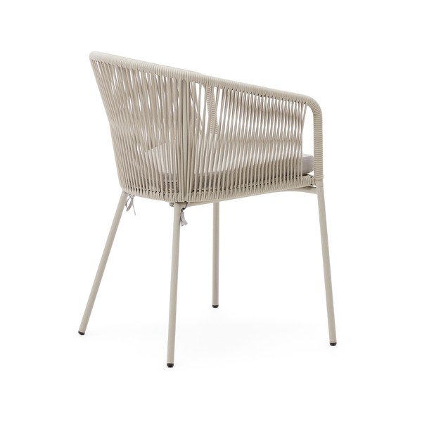 Krémszínű fém-párnázott kerti szék Yanet – Kave Home-image-4