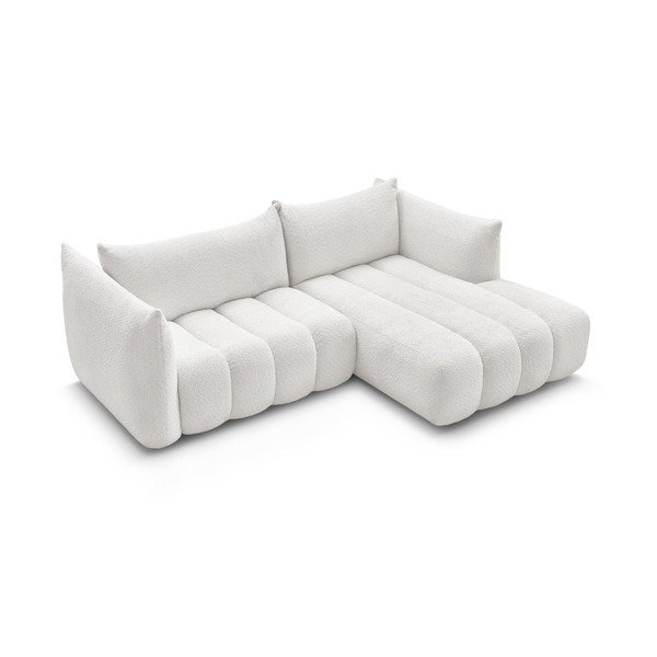 Fehér buklé sarokkanapé (jobb oldali-heverő résszel) Azra – Bobochic Paris-image-4