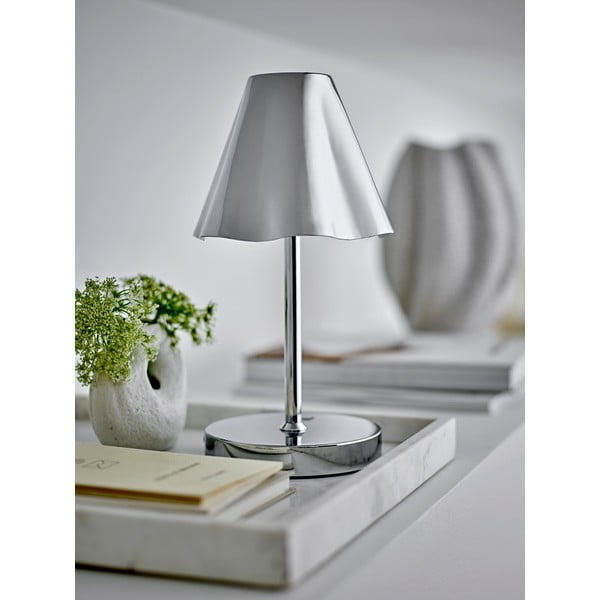 Ezüstszínű LED asztali lámpa fém búrával (magasság 28 cm) Lianna – Bloomingville-image-1