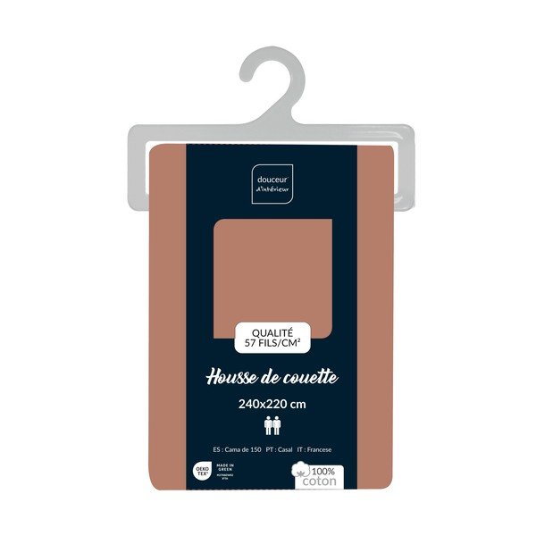 Lazacszínű kétszemélyes-hosszabbított pamut paplanhuzat 240x220 cm Lina – douceur d'intérieur-image-2