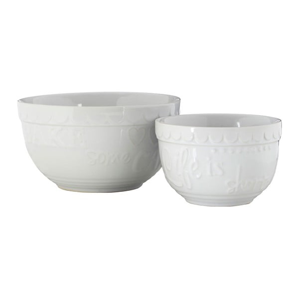 Fehér agyagkerámia tálkakészlet, 2 részes - Premier Housewares-image-1