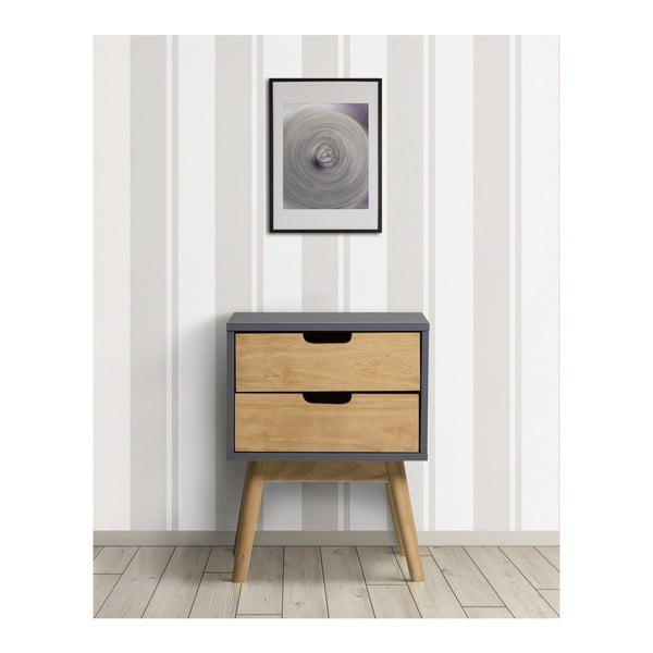 Baku szürke-barna éjjeliszekrény tömör borovi fenyőből - Marckeric-image-4