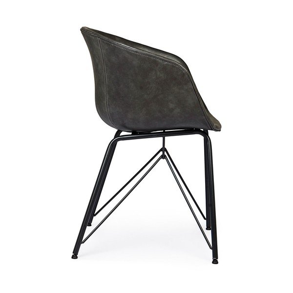 Sötétszürke kárpitozott étkezőszék Warhol – Bizzotto-image-3