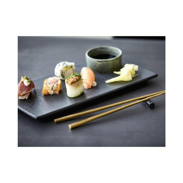 Mensa fekete agyagkerámia szervírozó tálca, hossz 30 cm - Bitz-image-3