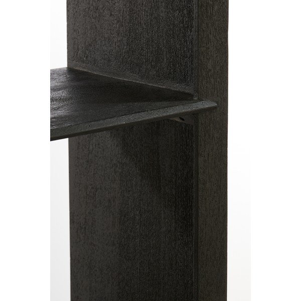 Fekete tömörfa könyvespolc 95x190 cm Sondrio – Light & Living-image-4