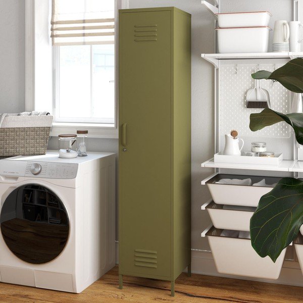 Zöld fém szekrény 37x182 cm Bradford – Støraa-image-4