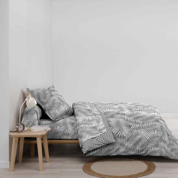 Szürke egyszemélyes pamut paplanhuzat 140x200 cm Botania – douceur d'intérieur-image-1