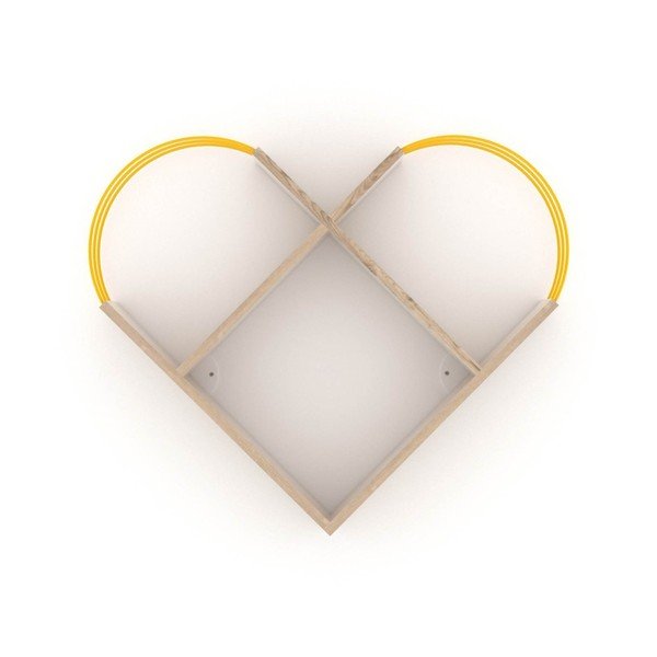 Marly tölgyfa mintás fali polc sárga részletekkel-image-2