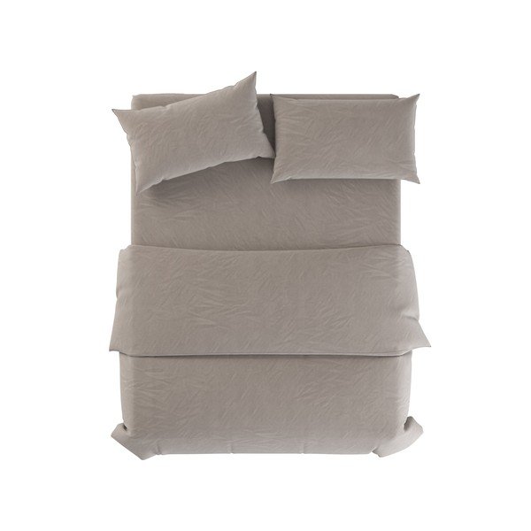 Világosszürke-szürkésbarna egyszemélyes len ágyneműhuzat 135x200 cm Natural – Native Natural