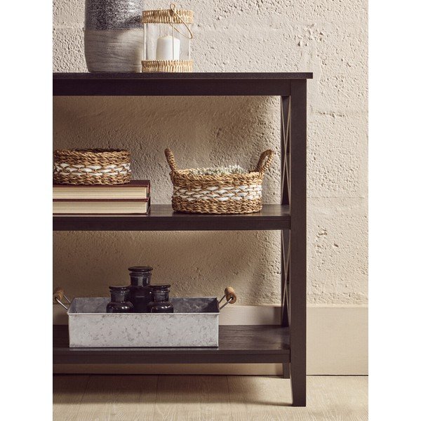 Fekete borovi fenyő polcos állvány 40x81x81 cm Heritage – Premier Housewares-image-3