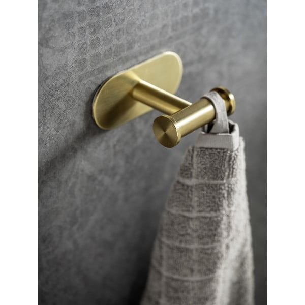 Öntapadós rozsdamentes acél akasztó Orea Gold – Wenko-image-1