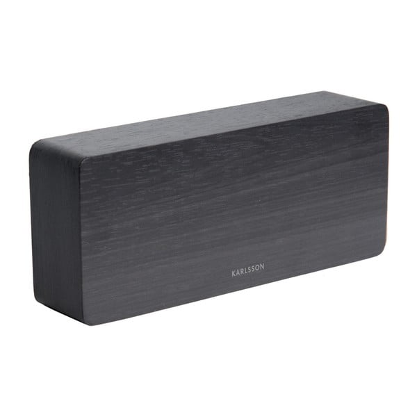 Tube fekete ébresztőóra fa dekorral, 21 x 9 cm - Karlsson-image-2