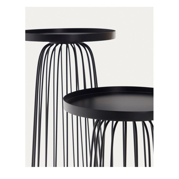 Fém kerek tárolóasztal szett 2 db-os Dilva – Kave Home-image-1