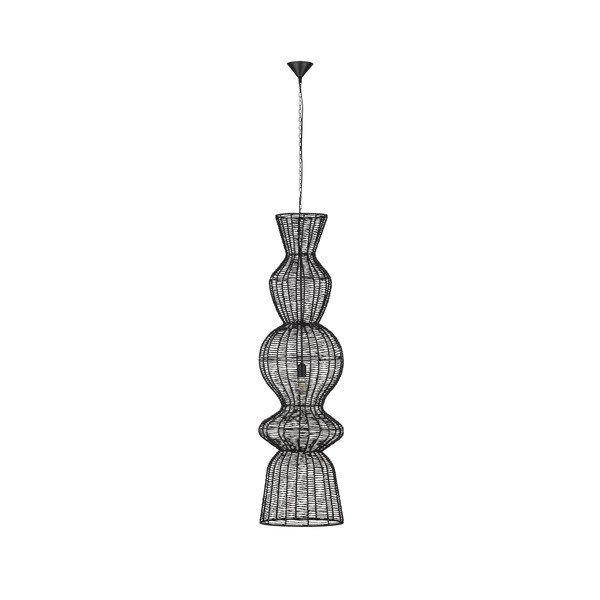 Matt fekete kötél függőlámpa ø 38 cm Breena – Nova Luce