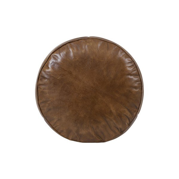 Barna bőr puff ø 50 cm Luka - Light & Living-image-2