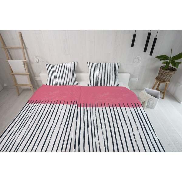 Egyszemélyes pamut-szatén ágyneműhuzat 140x200 cm Black Stripes in Colors – Butter Kings-image-4