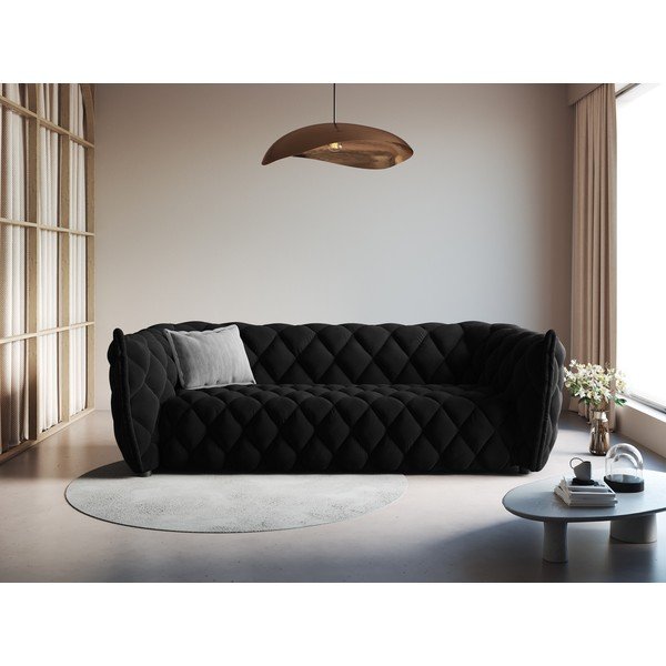 Fekete bársony kanapé 228 cm Flandrin – Interieurs 86-image-1