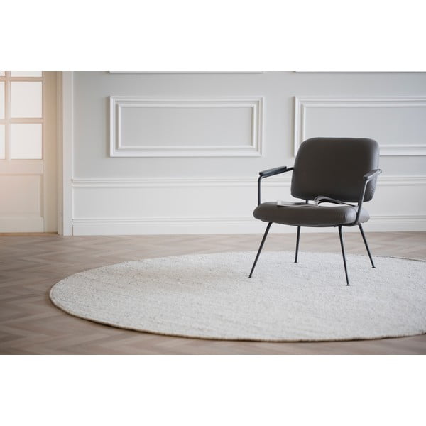 Világosszürke kerek gyapjú szőnyeg ø 250 cm Auckland - Rowico-image-3