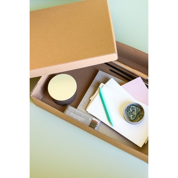 Natúr színű fedeles karton tárolódoboz szett 3 db-os 44x31x10 cm Storeit – Hübsch-image-1