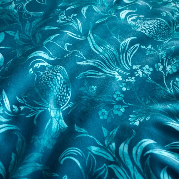 Kék kétszemélyes bársony ágyneműhuzat 200x200 cm Regal Birds – Catherine Lansfield-image-4