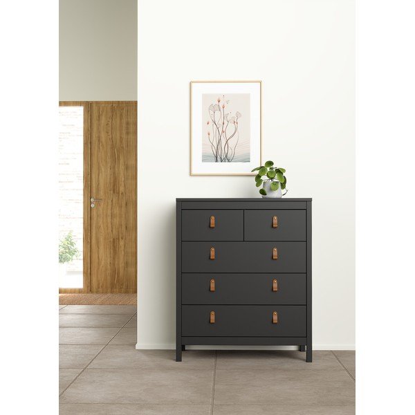 Fekete magas komód 82x99 cm Madrid – Tvilum-image-1