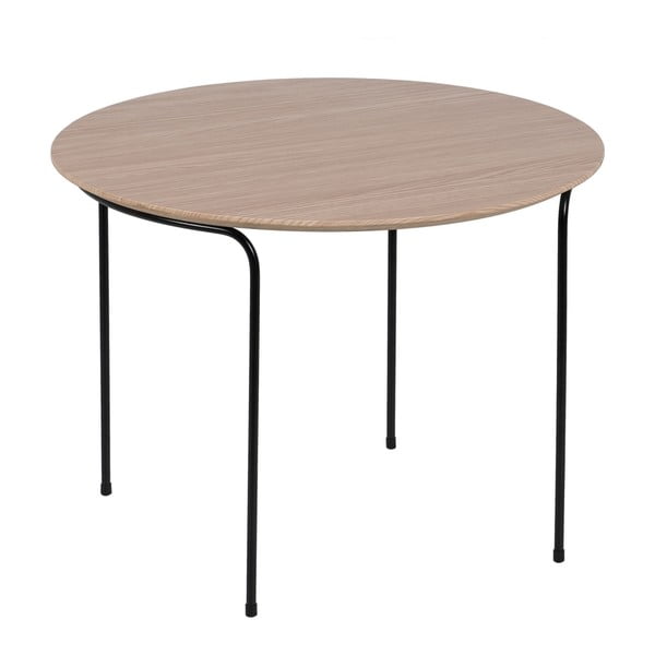 Natúr színű kerek dohányzóasztal tölgyfa dekoros asztallappal ø 60 cm Nude – Ixia