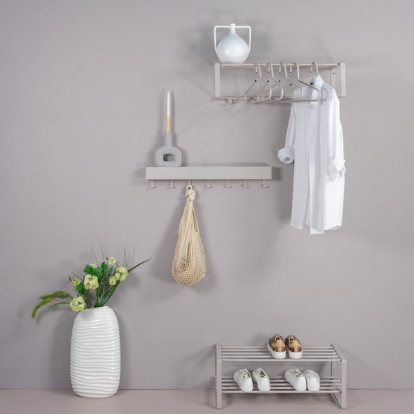 Szürkésbarna fém fali fogas polccal 70 cm Rex – Spinder Design-image-4