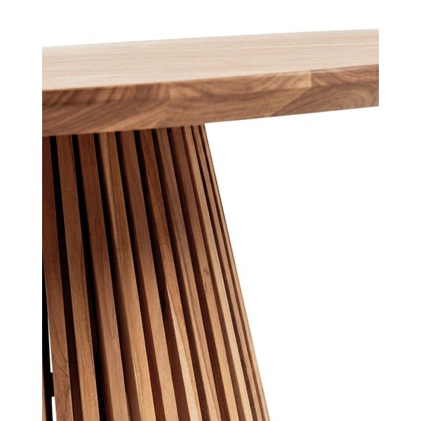 Natúr színű teakfa kerek étkezőasztal ø 90 cm Jeanette – Kave Home-image-2