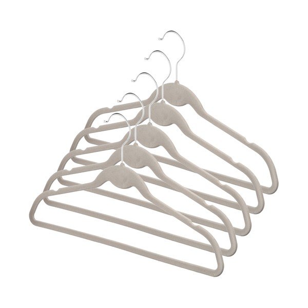 5 db bézs gyerek vállfa bársony felülettel - Compactor-image-2