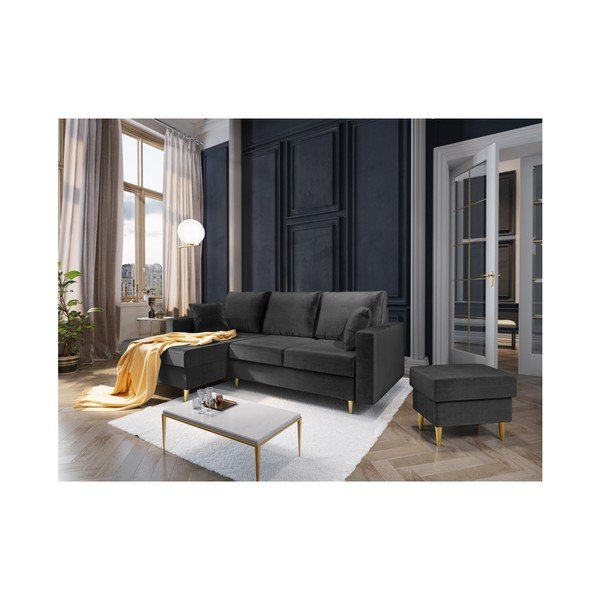 Muguet sötétszürke puff, 60 x 45 cm - Mazzini Sofas-image-3