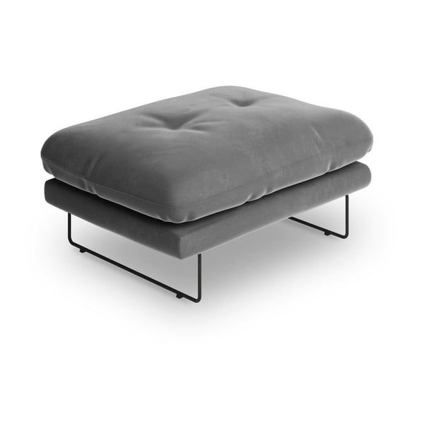 Gravity szürke bársony puff - Windsor & Co Sofas-image-2