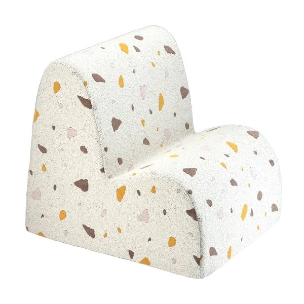 Fehér buklé-zsenília gyerek fotel Terrazzo Cloud – Wigiwama