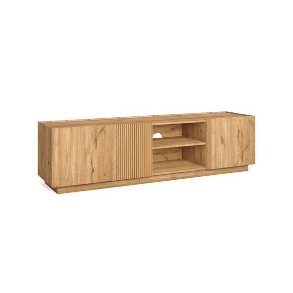 Natúr színű TV-állvány tölgyfa dekorral 180x48 cm Rayana – Marckeric-image-4