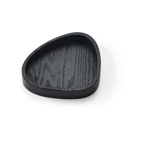 Fekete dekoratív fa tárolódoboz 14x12,5x3 cm Curve S – LIND DNA-image-1