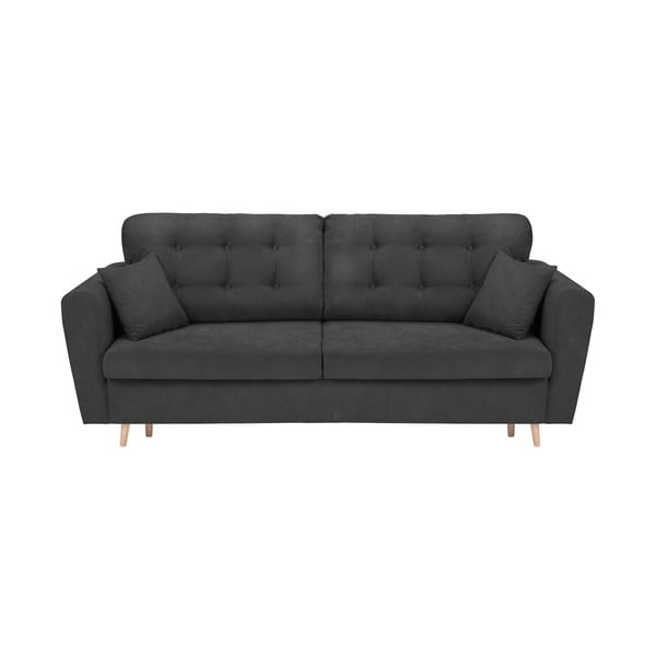 Grenoble sötétszürke háromszemélyes kinyitható kanapé, tárolóhellyel - Cosmopolitan Design