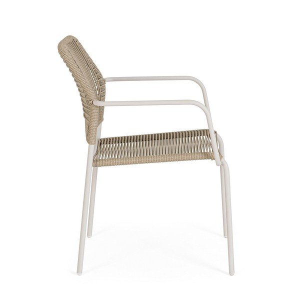 Bézs-natúr színű fém kerti szék Jable – Bizzotto-image-3