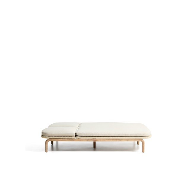 Bézs kétszemélyes tömörfa állítható kerti napozóágy Alipa – Kave Home-image-4