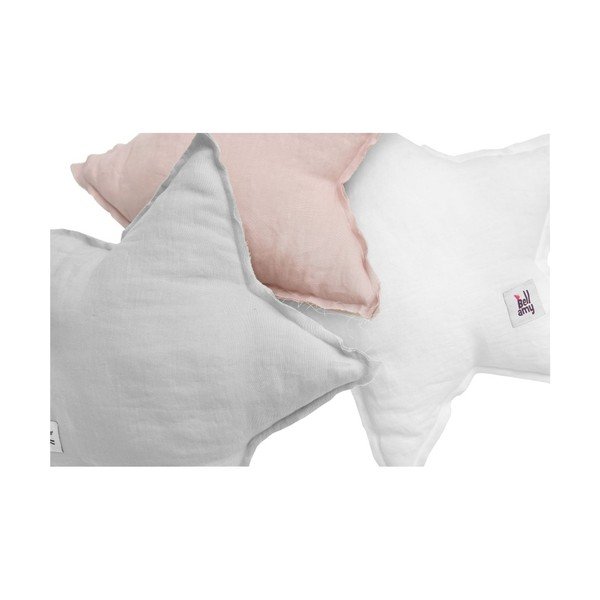 Stone Gray szürke csillag alakú len gyerekpárna - BELLAMY-image-1