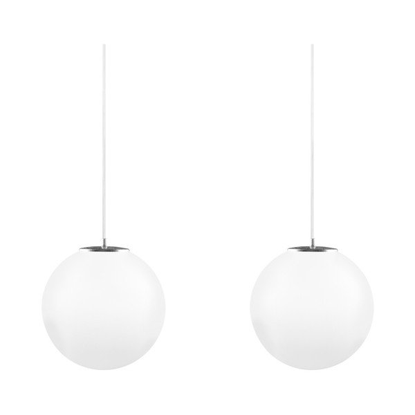 Tsuki fehér-ezüst 2 ágú függőlámpa fehér vezetékkel és fehér aljzattal, Ø 30 cm - Sotto Luce-image-2