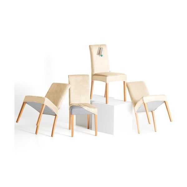 Bézs gumis szék huzat szett 4 db-os 48 cm Sento – Restilo