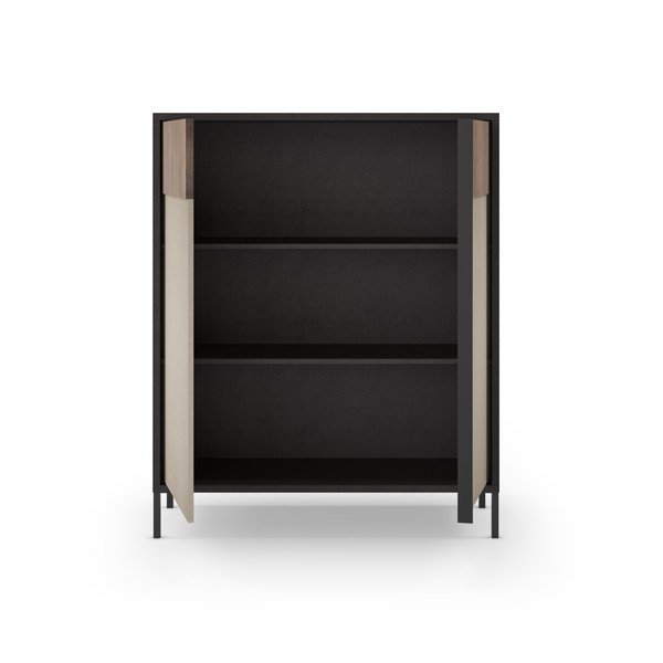 Antracitszürke-világosbarna szekrény 106x130 cm Amalia – Marckeric-image-2