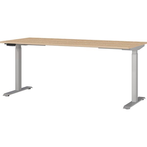 Állítható íróasztal elektromosan állítható magassággal tölgyfa dekoros asztallappal 80x180 cm Jet – Germania